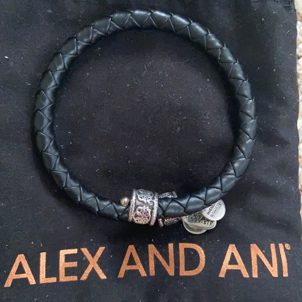 Alex and ani Black leather wrap
